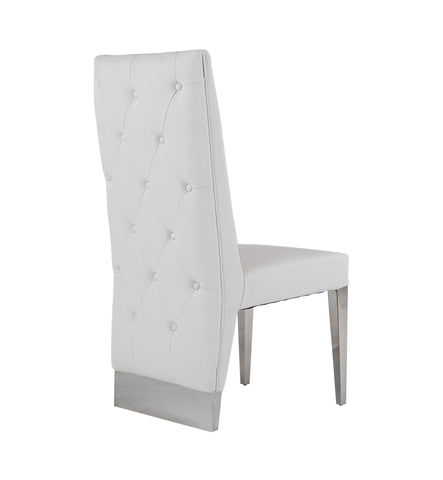 Modrest Kilson Modern White Leatherette & Stainless Steel Dining Chair (Set of 2) By VIG Furniture