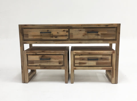 Modrest Mandy Modern Nutmeg Acacia Console & End Table Set Model VGWHMANDY-NUT