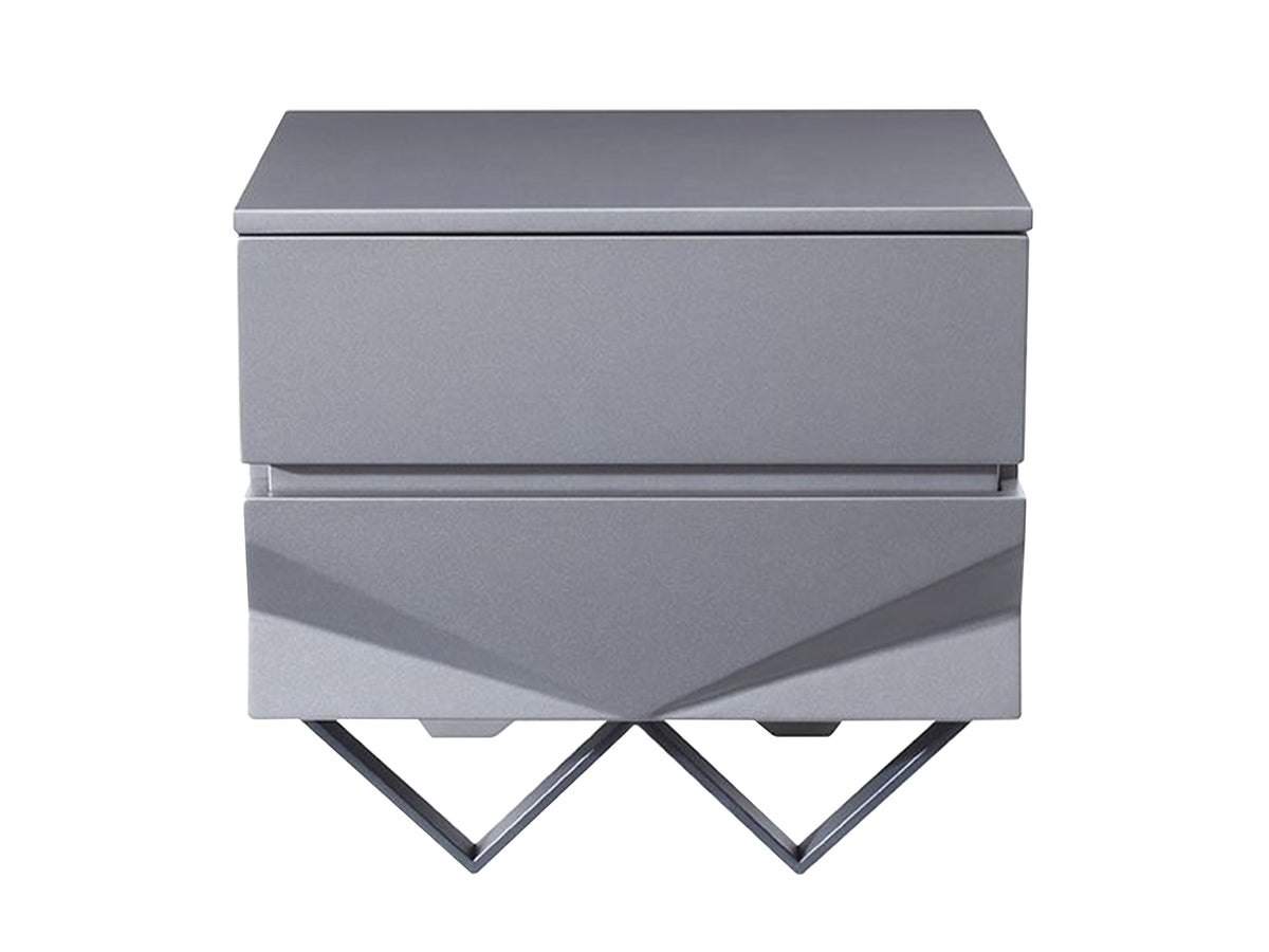 Modrest Duke Modern Grey & Black Gun Chrome Nightstand Model VGVCN1811-GRY