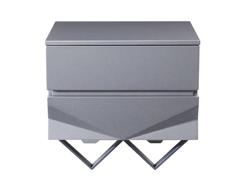 Modrest Duke Modern Grey & Black Gun Chrome Nightstand Model VGVCN1811-GRY