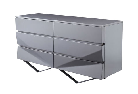Modrest Duke Modern Grey & Black Gun Chrome Dresser Model VGVCJ1811-D-GRY