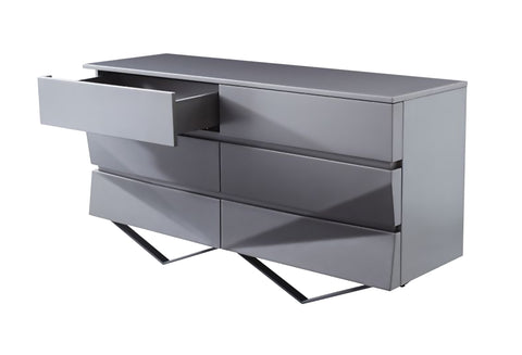 Modrest Duke Modern Grey & Black Gun Chrome Dresser Model VGVCJ1811-D-GRY