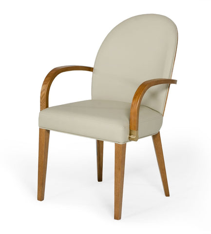 Modrest Rexford Modern Beige & Walnut Dining Armchair Model VGCSACH-17093