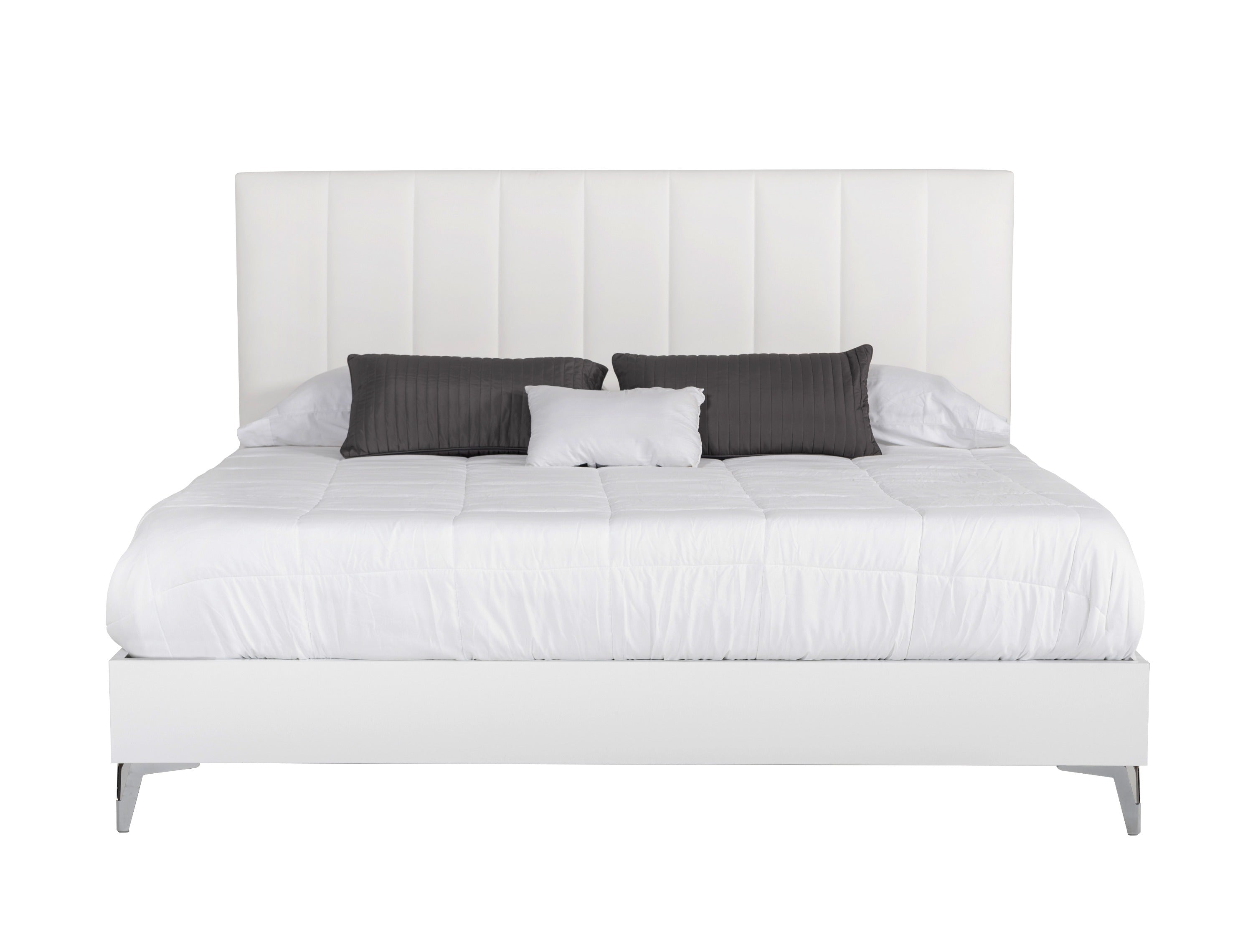 Nova Domus Angela Italian Modern White Eco Leather Bed  Model VGACANGELA-BED