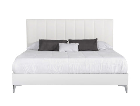 Nova Domus Angela Italian Modern White Eco Leather Bed  Model VGACANGELA-BED
