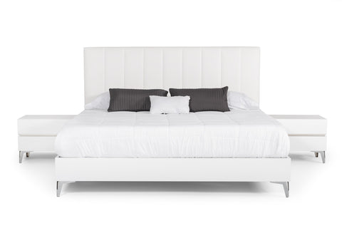 Nova Domus Angela Queen Italian White Eco Leather Bed Model VGACANGELA-BED-Q