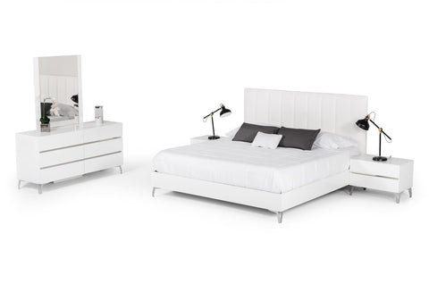 Nova Domus Angela Italian Modern White Eco Leather Bed  Model VGACANGELA-BED