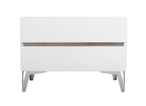 Nova Domus Angela Italian Modern White Eco Leather 4 Piece Bedroom Set