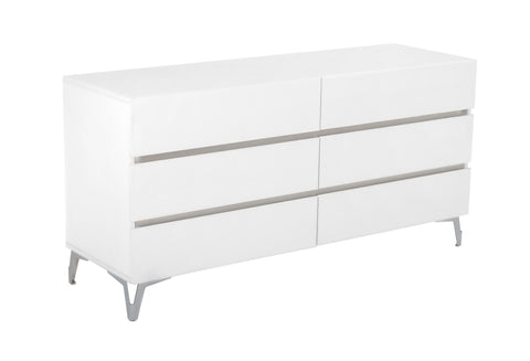 Nova Domus Angela Italian Modern White Eco Leather 4 Piece Bedroom Set