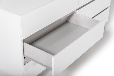 Nova Domus Angela Italian Modern White Eco Leather 4 Piece Bedroom Set