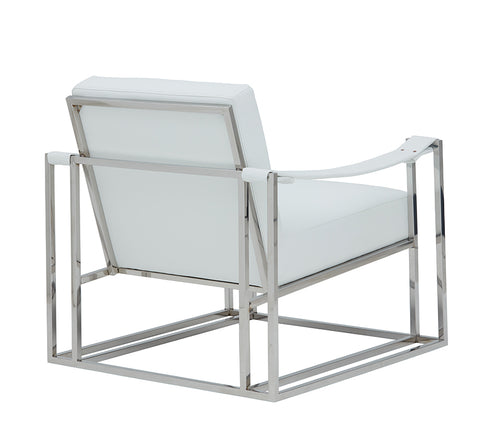 Modrest Larson Modern White Leatherette Accent Chair Model VGRH-RHS-AC-205-WHT-STL