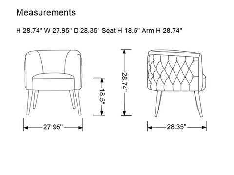 Modrest Bethel Modern Green Velvet Accent Chair Model VGRH-RHS-AC-502-B-GRN