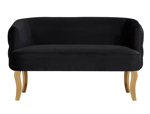 Divani Casa Fayette Modern Black Velvet & Gold Sofa Model VGRH-RHS-SF-510-BLK