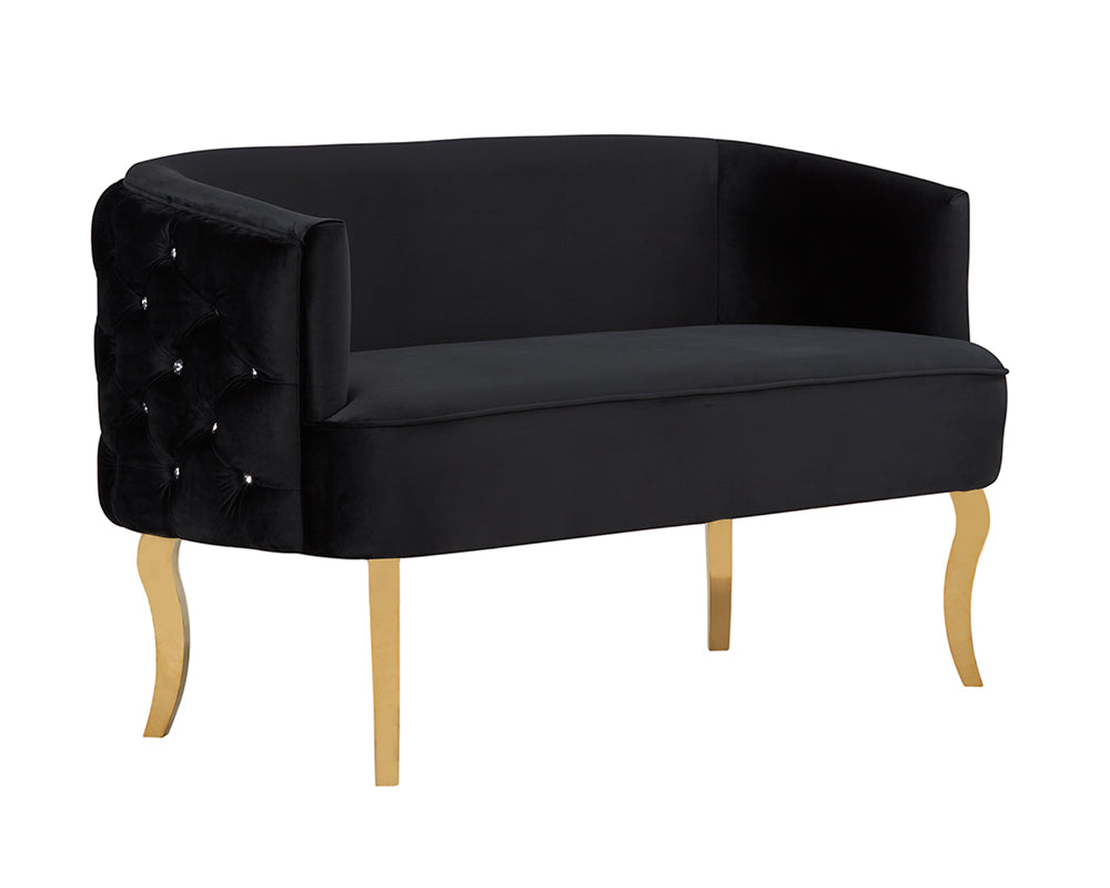 Divani Casa Fayette Modern Black Velvet & Gold Sofa Model VGRH-RHS-SF-510-BLK