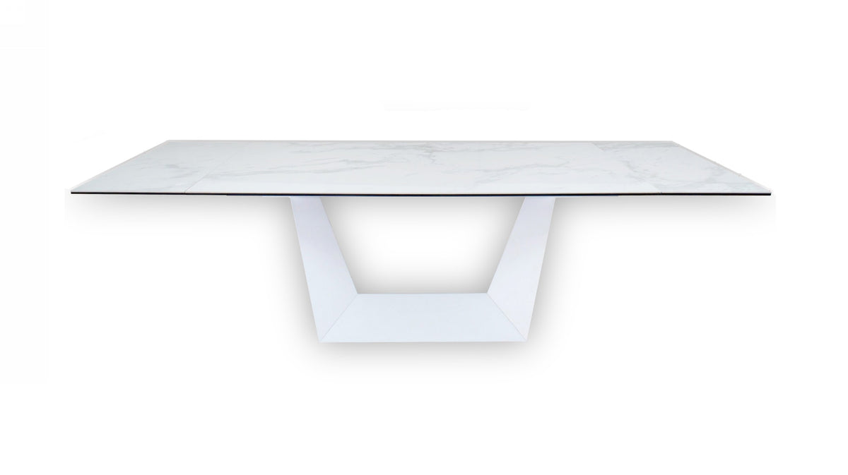 Modrest Baldwin Modern White Ceramic Extendable Dining Table Model VGNS-GD8684-C