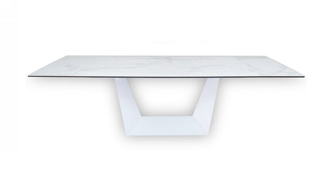 Modrest Baldwin Modern White Ceramic Extendable Dining Table Model VGNS-GD8684-C