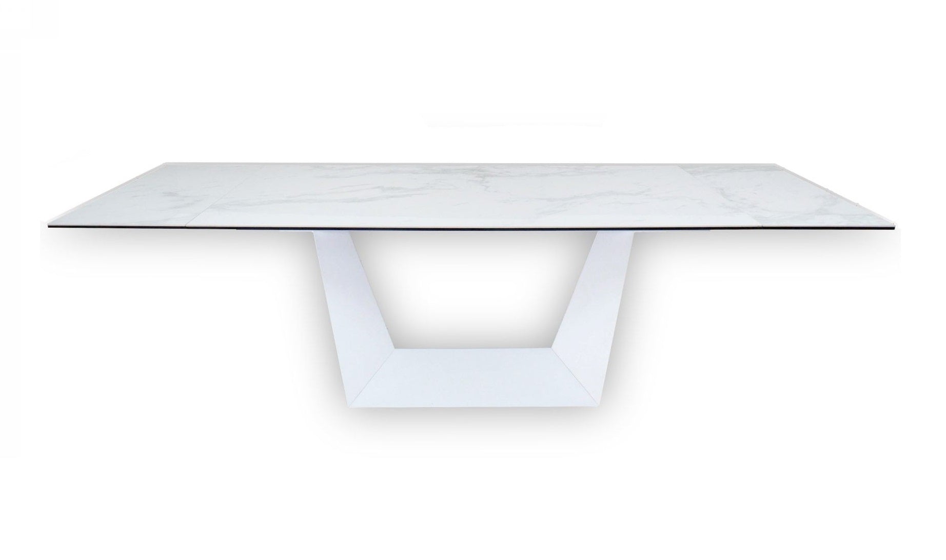 Modrest Baldwin Modern White Ceramic Extendable Dining Table Model VGNS-GD8684-C