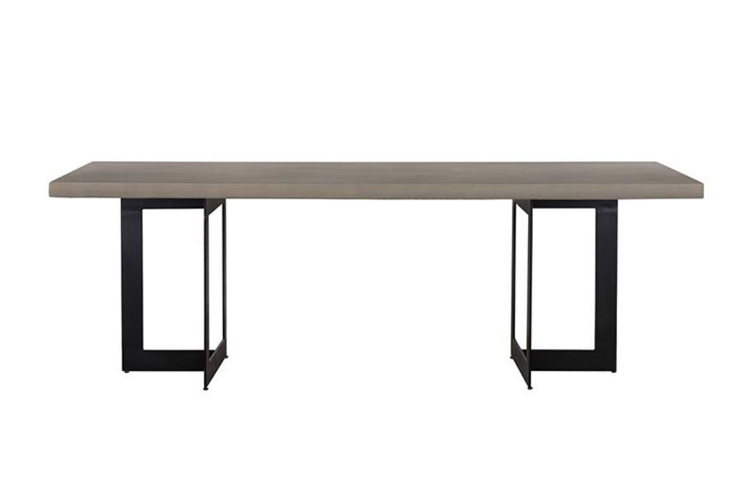 Modrest Sharon Modern Concrete & Black Metal Dining Table Model VGLBOWEN-DT200-01