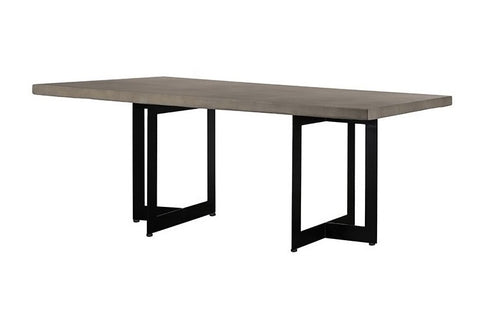 Modrest Sharon Modern Concrete & Black Metal Dining Table Model VGLBOWEN-DT200-01