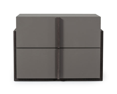 Nova Domus Lucia Italian Modern Elm And Matte Grey Nightstand Model VGACLUCIA-NS-GRY
