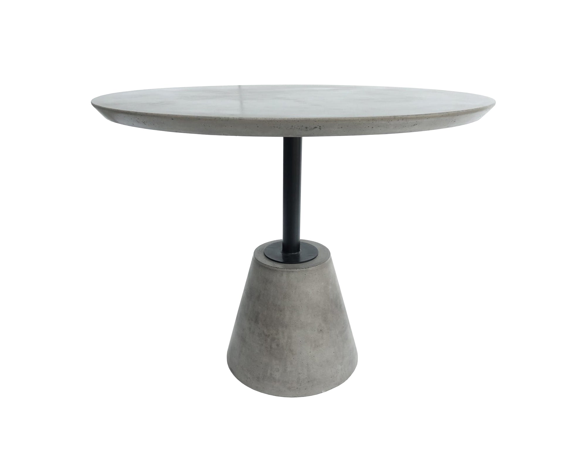 Modrest Nathrop Modern Grey Concrete & Black Metal Round Dining Table Model VGGR614190