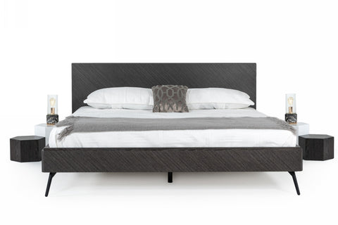 Modrest Gaige Eastern King Modern Grey Elm Bed  Model VGBB-MA1907-GRY-EK