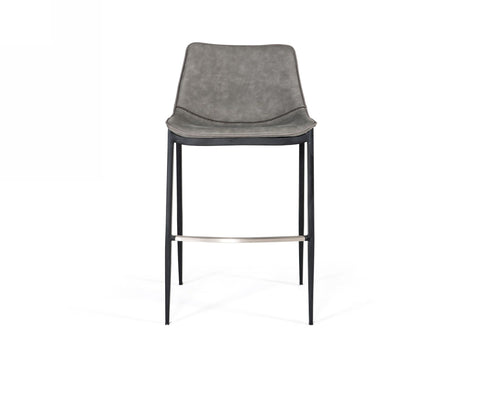 Modrest Jane Modern Grey & Black Counter Stool (Set Of 2) Model VGHR5361C-GRY-BLK-BS