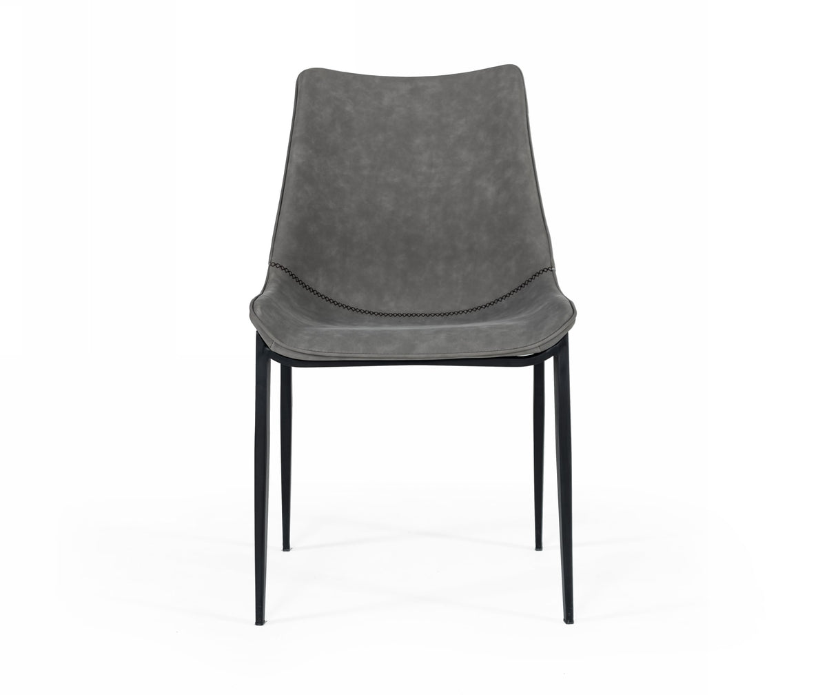 Modrest Frasier Modern Grey Eco Leather Dining Chair (Set Of 2 ) Model VGHR-3501
