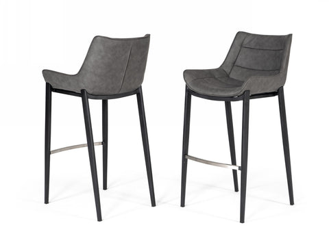 Modrest Robert Modern Grey Eco Leather Bar Stool Model VGHR5366-B