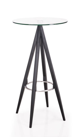 Modrest Dallas Clear Glass and Black Metal Bar Table By VIG Furniture