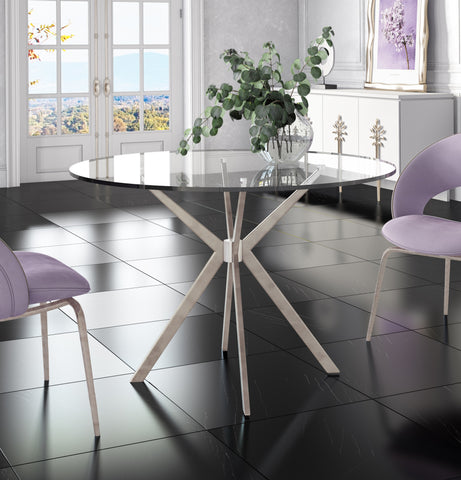 Modrest Dallas Modern Brushed Stainless Steel Dining Table Model VGHR7038-BSS