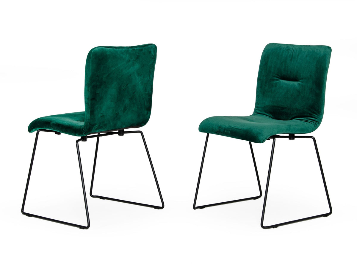 Modrest Yannis Modern Green Fabric Dining Chair (Set of 2) By VIG Furniture