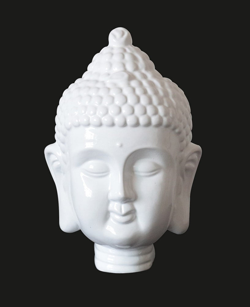 Modrest Modern White Buddha Head Sculpture Model VGTHSZ-0777-WHT
