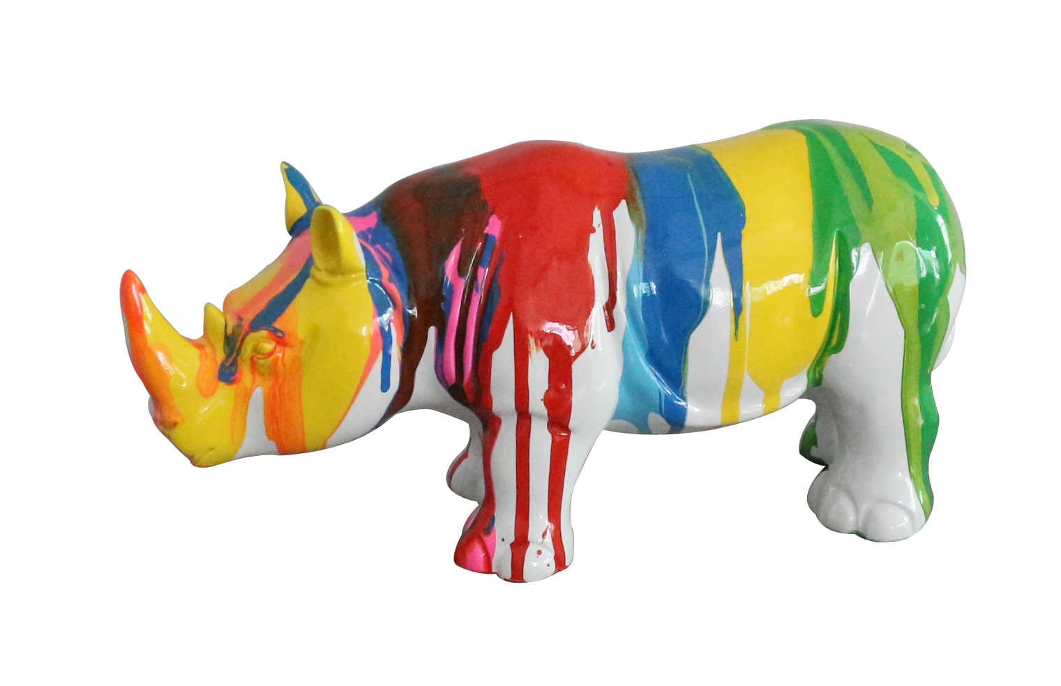 Modrest Modern Colorful Drips Rhino Sculpture Model VGTHSZ-1085