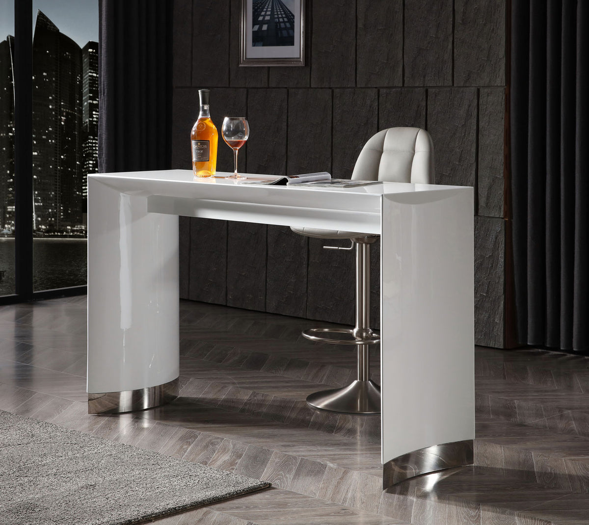 Modrest Corbett Contemporary White Bar Table Model VGVCBT1920