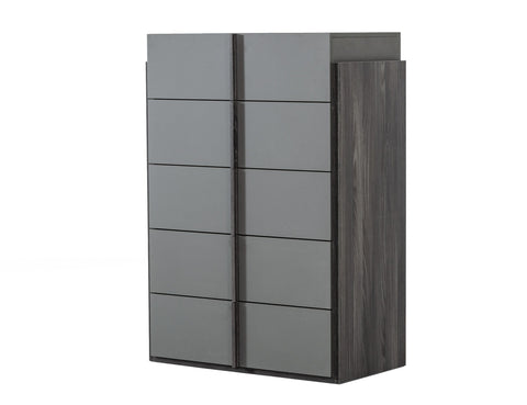 Nova Domus Lucia Italian Modern Elm And Matte Grey Chest Model VGACLUCIA-CHEST-GRY