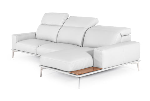 Lamod Italia Villeneuve Modern White Italian Leather Sectional Sofa Model VGNTVILLENEUVE-WHT