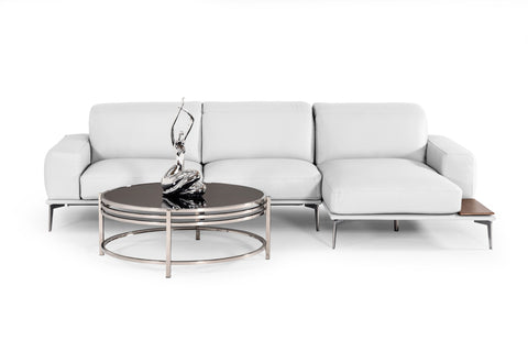 Lamod Italia Villeneuve Modern White Italian Leather Sectional Sofa Model VGNTVILLENEUVE-WHT