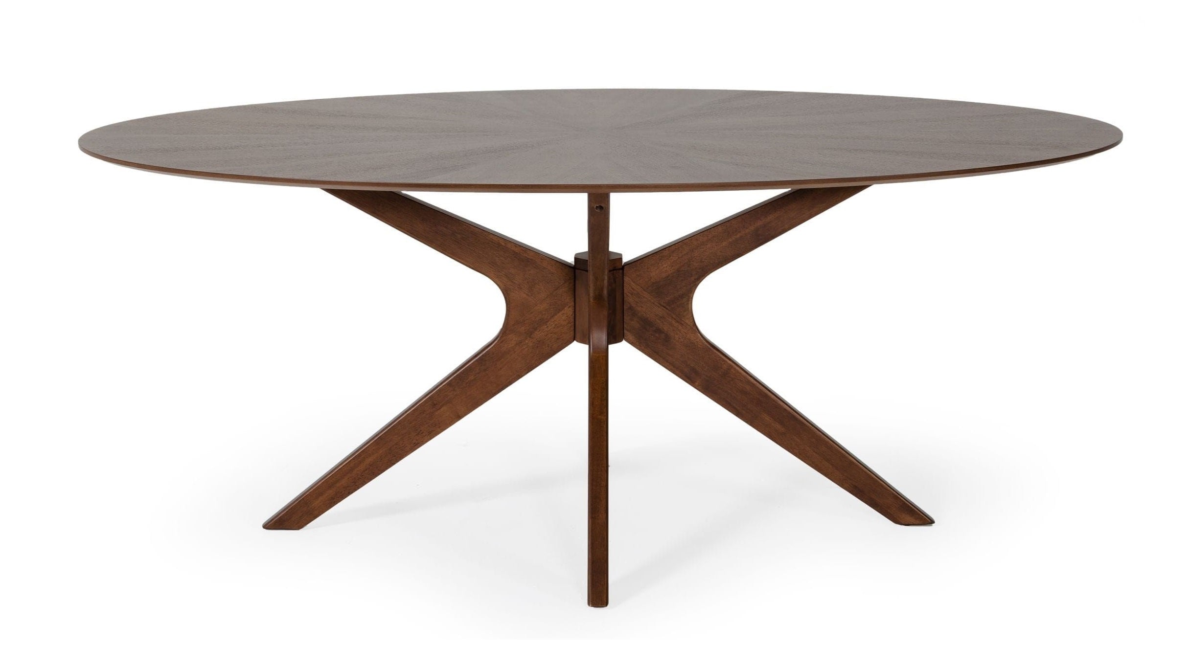 Modrest Prospect Modern Oval Walnut Dining Table Model VGMAMIT-5276-1