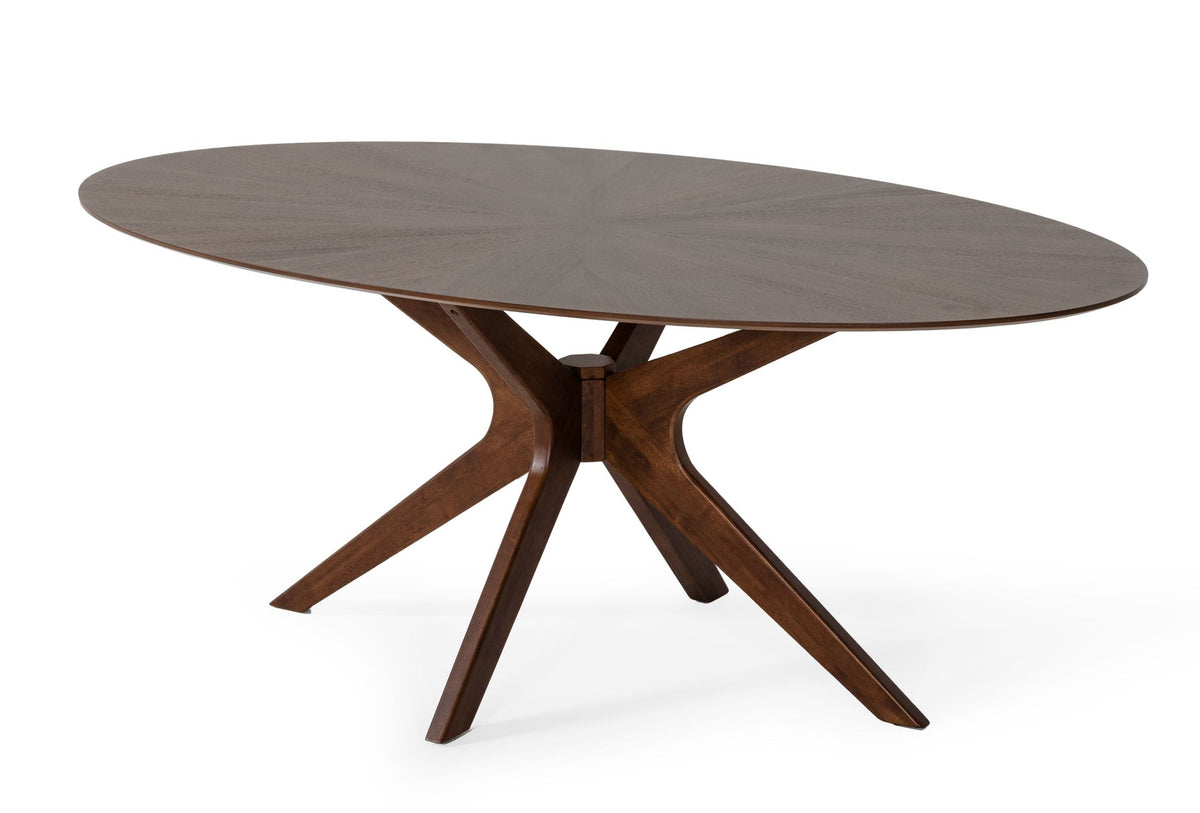 Modrest Prospect Modern Oval Walnut Dining Table Model VGMAMIT-5276-1