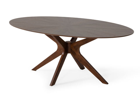 Modrest Prospect Modern Oval Walnut Dining Table Model VGMAMIT-5276-1
