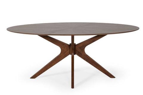 Modrest Prospect Modern Oval Walnut Dining Table Model VGMAMIT-5276-1