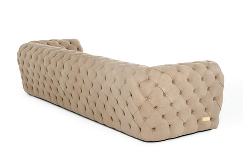 Lamod Italia Ellington Italian Beige Nubuck Leather 4 Seater Sofa Model VGCCRIALTO4