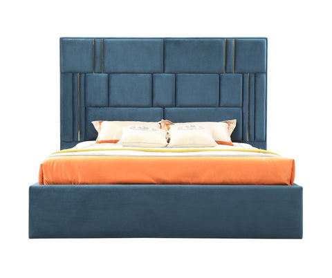 Modrest Adonis Modern Blue Fabric Bed Model VGVCBD096-19