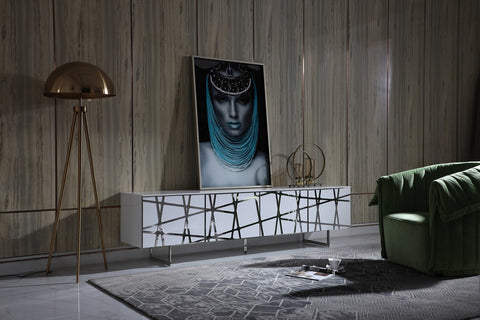 Modrest Kilson Modern White Tv Stand Model VGVCTV1819