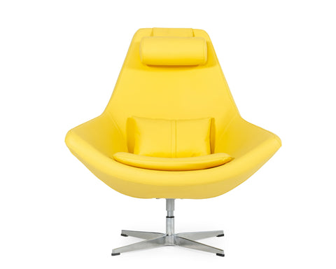 Modern Kenora Modern Yellow Eco Leather Accent Chair  Model VGBNEC-096