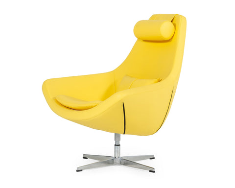 Modern Kenora Modern Yellow Eco Leather Accent Chair  Model VGBNEC-096