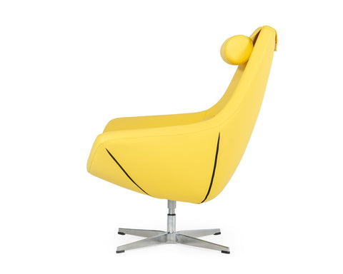 Modern Kenora Modern Yellow Eco Leather Accent Chair  Model VGBNEC-096