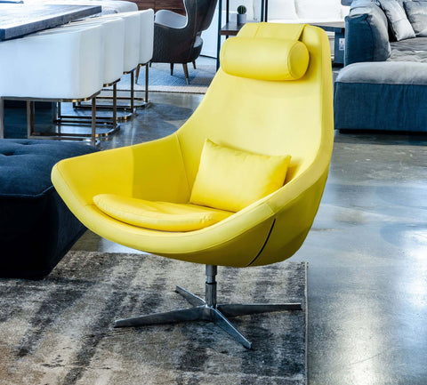 Modern Kenora Modern Yellow Eco Leather Accent Chair  Model VGBNEC-096