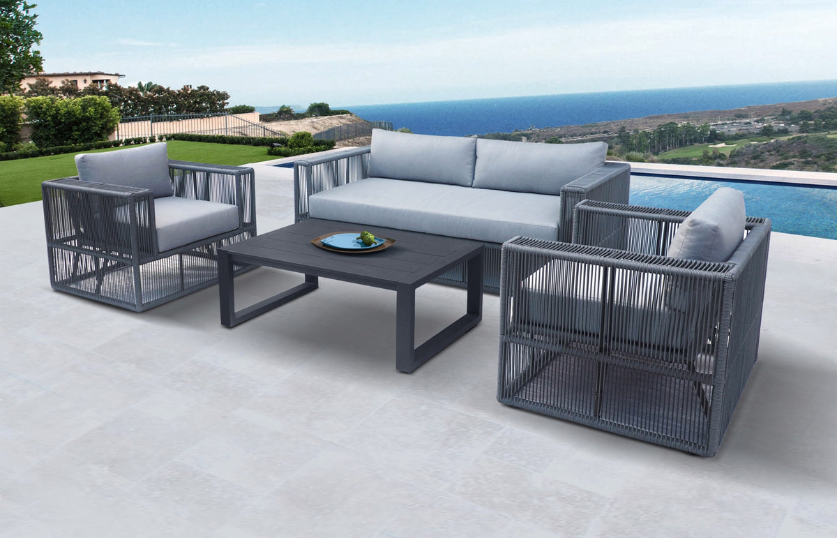 Divani Casa Whimsy Modern Outdoor Light Grey & Dark Grey Sofa Set By VIG Furniture